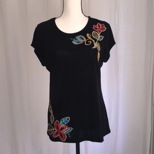 Pretty Black Chico’s Travelers Top